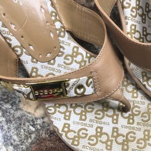 BCBG Sandals with a little heel to give them a dressy look.